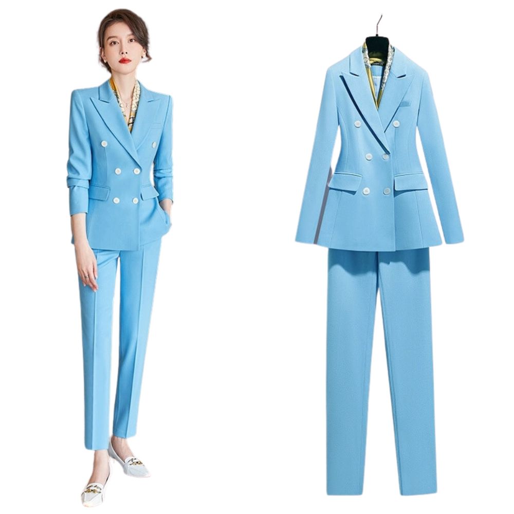 WELLINGTON SUITS Women's Elegant Stylish Office Fashion Light Blue