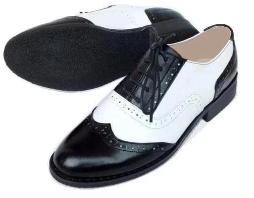CASPER Men's Genuine Leather Black & White Designer Dress Shoes Black & White / 8 CASPER Men's Genuine Leather Black & White Designer Dress Shoes Black & White / 8