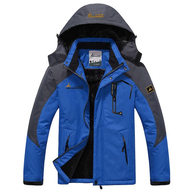 UNCO & BOROR Men's Sports Fashion Blue Coat Jacket Premium Quality Windproof Hooded Thick Winter Parka Coat Jacket - Divine Inspiration Styles