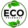 Logo with 'ECO FRIENDLY' text and green leaves on a white background