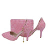 BAYA Women's Fashion Elegant Purple Flower Lace Design Wedding Shoes with Matching Handbag - Divine Inspiration Styles