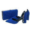 BAYA Women's Fashion Elegant Sea Blue Flower Lace Design Wedding Shoes with Matching Handbag - Divine Inspiration Styles