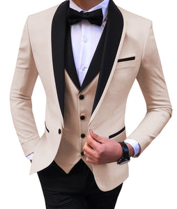 BRADLEY SUITS Men's Fashion Formal 3PCS Tuxedo (Jacket + Pants + Vest) Suit Set - Divine Inspiration Styles