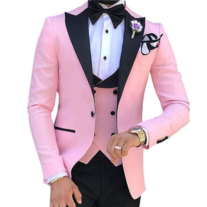 HARLEY SUITS Men's Fashion Formal 3PCS Tuxedo (Jacket + Pants + Vest) Suit Set - Divine Inspiration Styles