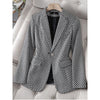 CAROLINE Design Collection Women's Elegant Stylish Fashion Office Professional Woven Plaid Blazer Jacket - Divine Inspiration Styles