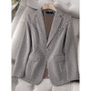 CAROLINE Design Collection Women's Elegant Stylish Fashion Office Professional Woven Plaid Blazer Jacket - Divine Inspiration Styles