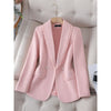 CAROLINE Design Collection Women's Elegant Stylish Fashion Office Professional Woven Plaid Blazer Jacket - Divine Inspiration Styles
