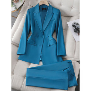 CAROLINE SUITS Women's Elegant Stylish Fashion Office Blazer Jacket & Pants Purple Suit Set for Business Meetings & Job Interviews