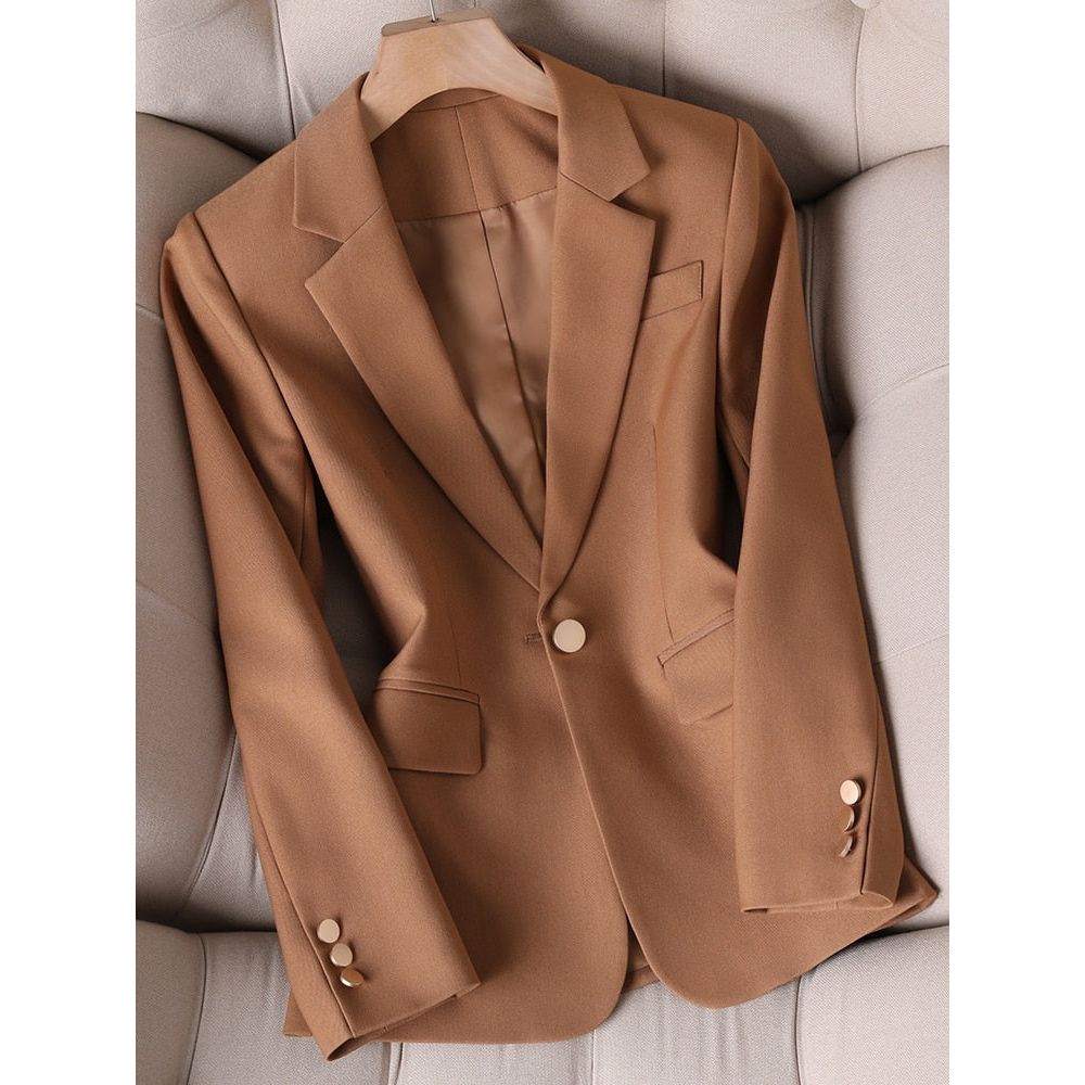 brown dress jacket ladies TYATVS Brown Suede Jacket Women Suede Blazer Faux Suede Leather Suit Jacket Fall Aesthetics 2024 Trendy (Dark Brown,S,Small) at Amazon Women's Coats Shop