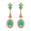 CHARLIN Women's Fashion Elegant Luxury Statement 18K Gold Plated Emerald Green Cubic Zirconia Pendant Earrings