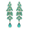 CHARLIN Women's Fashion Elegant Luxury Statement Light Emerald Green Cubic Zirconia Earrings