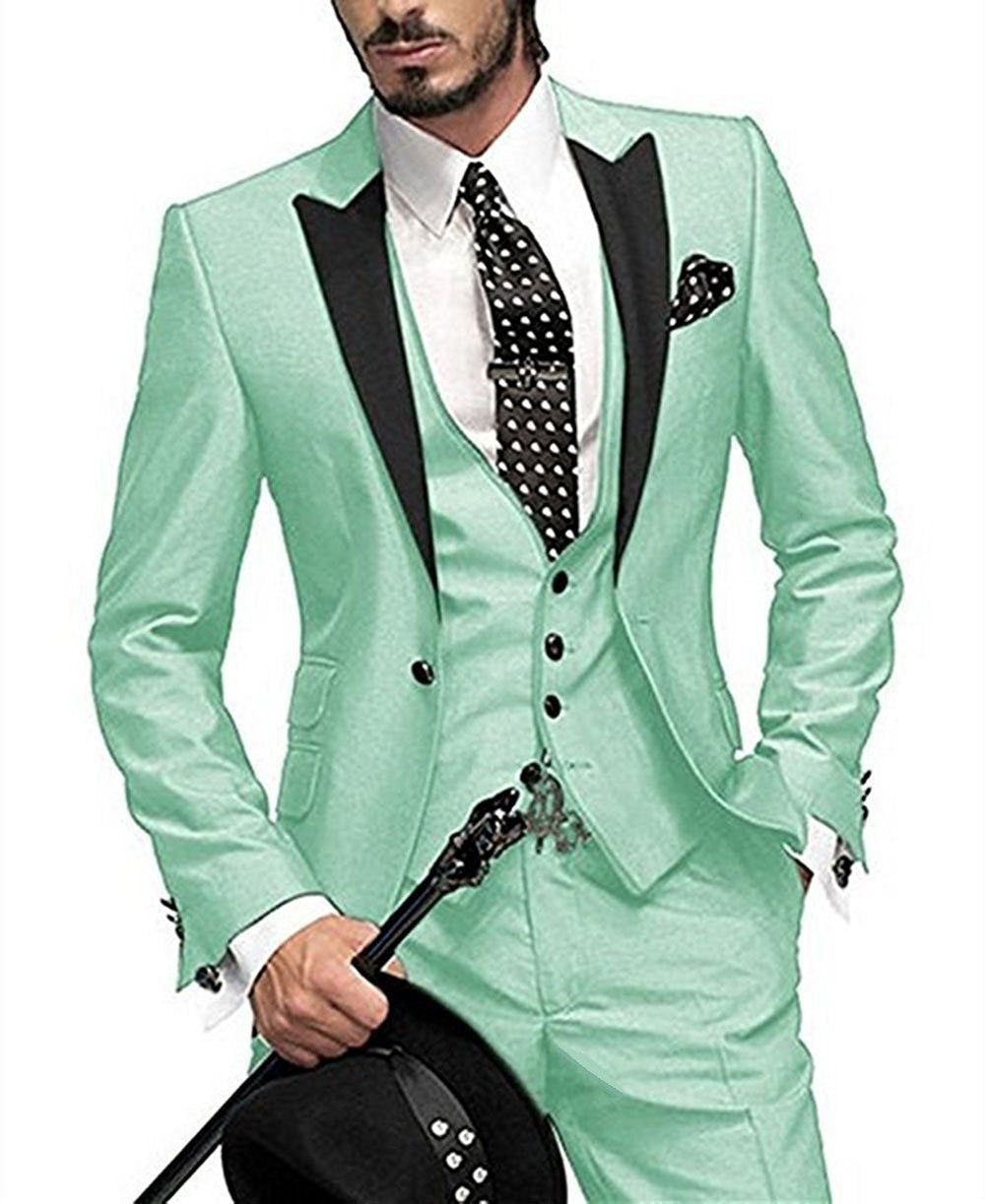 White T Shirt Dress Men芒聙聶S Suit Slim 3 Piece Suit Business Wedding Party  Jacket Vest & Pants Coat - Walmart.com