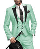 GMSUITS Men's Fashion Formal 3 Piece Tuxedo Wedding Prom Groomsmen (Jacket + Pants + Vest) White Suit Set