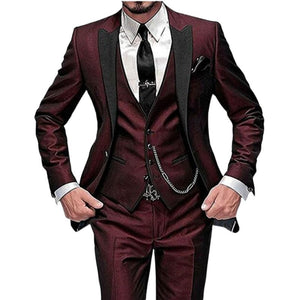 GMSUITS Men's Fashion Formal 3 Piece Tuxedo (Jacket + Pants + Vest) Gold Suit Set - Divine Inspiration Styles