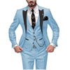 GMSUITS Men's Fashion Formal 3 Piece Tuxedo (Jacket + Pants + Vest) Purple Suit Set