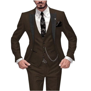 GMSUITS Men's Fashion Formal 3-PCS Tuxedo (Jacket + Pants + Vest) Suit Set - Divine Inspiration Styles