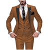 GMSUITS Men's Fashion Formal 3 Piece Tuxedo (Jacket + Pants + Vest) Gold Suit Set - Divine Inspiration Styles