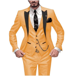 GMSUITS Men's Fashion Formal 3-PCS Tuxedo (Jacket + Pants + Vest) Suit Set - Divine Inspiration Styles