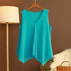 GRACE Design Women's Fashion Premium Top Quality Stylish Chiffon Yellow Blue White Red Sleeveless Blouse Top - Divine Inspiration Styles