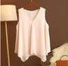 GRACE Design Women's Fashion Premium Top Quality Stylish Chiffon Yellow Blue White Red Sleeveless Blouse Top - Divine Inspiration Styles