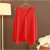 GRACE Design Women's Fashion Premium Top Quality Stylish Chiffon Yellow Blue White Red Sleeveless Blouse Top - Divine Inspiration Styles