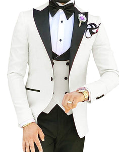 HARLEY SUITS Men's Fashion Formal 3PCS Tuxedo (Jacket + Pants + Vest) Suit Set - Divine Inspiration Styles