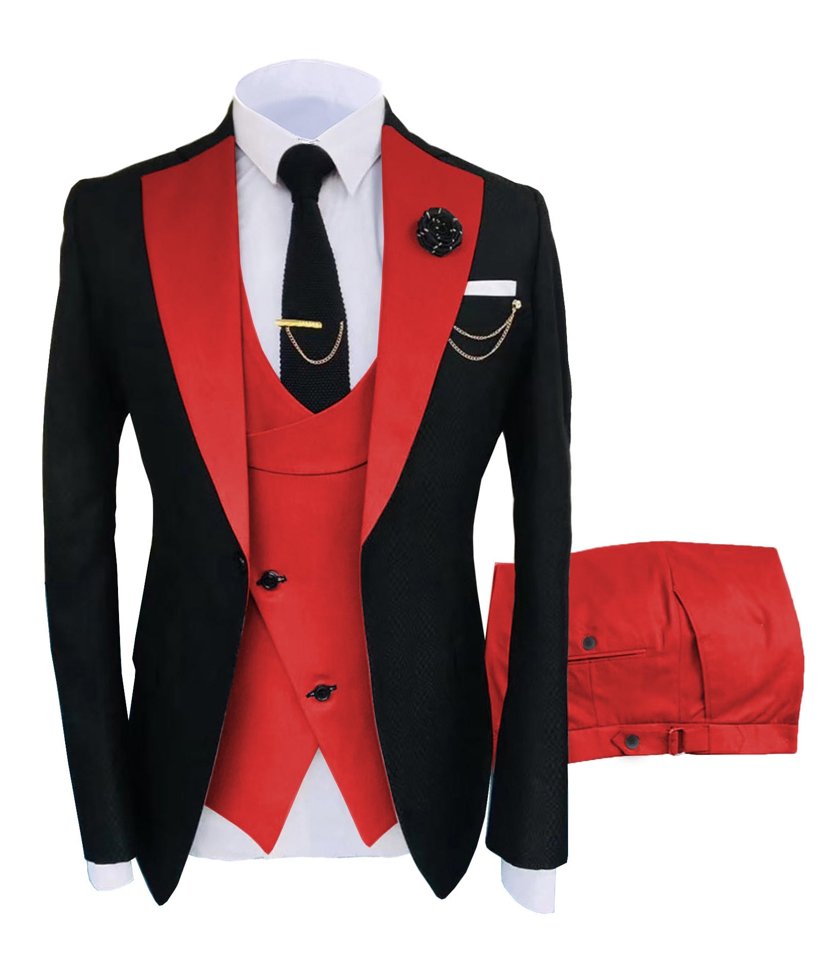 fashionable men red suits