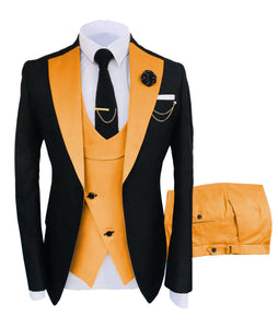 KENTON SUITS Men's Fashion Formal 3 Piece Tuxedo (Jacket + Vest + Pants) Red Suit Set