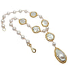 KEYGEMS Women's Elegant Fashion Stylish Genuine Natural Freshwater Pearl & Gold Plated Necklace Jewelry