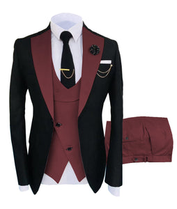 KENTON SUITS Men's Fashion Formal 3 Piece Tuxedo (Jacket + Vest + Pants) Champagne Suit Set