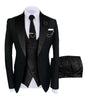 KENTON SUITS Men's Fashion Formal 3 Piece Tuxedo (Jacket + Vest + Pants) Black & Blue Suit Set - Divine Inspiration Styles