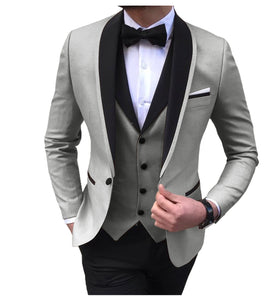 BRADLEY SUITS Men's Fashion Formal 3PCS Tuxedo (Jacket + Pants + Vest) Suit Set - Divine Inspiration Styles