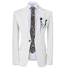GMSUITS Men's Fashion Formal Luxury Style Yellow Polka Dots Blazer Suit Jacket
