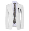 GMSUITS Men's Fashion Formal Luxury Style Burgundy Polka Dots Blazer Suit Jacket