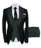KENTON SUITS Men's Fashion Formal 3 Piece Tuxedo (Jacket + Vest + Pants) Black & Blue Suit Set - Divine Inspiration Styles