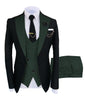 KENTON SUITS Men's Fashion Formal 3 Piece Tuxedo (Jacket + Vest + Pants) Silver Gray Suit Set