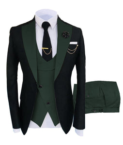 KENTON SUITS Men's Fashion Formal 3 Piece Tuxedo (Jacket + Vest + Pants) Silver Gray Suit Set