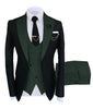 KENTON SUITS Men's Fashion Formal 3 Piece Tuxedo (Jacket + Vest + Pants) Red Suit Set