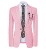 GMSUITS Men's Fashion Formal Luxury Style Yellow Polka Dots Blazer Suit Jacket