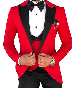 HARLEY SUITS Men's Fashion Formal 3PCS Tuxedo (Jacket + Pants + Vest) Suit Set - Divine Inspiration Styles