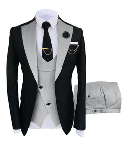 KENTON SUITS Men's Fashion Formal 3 Piece Tuxedo (Jacket + Vest + Pants) Red Suit Set