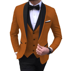 BRADLEY SUITS Men's Fashion Formal 3PCS Tuxedo (Jacket + Pants + Vest) Suit Set - Divine Inspiration Styles