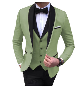 BRADLEY SUITS Men's Fashion Formal 3PCS Tuxedo (Jacket + Pants + Vest) Suit Set - Divine Inspiration Styles