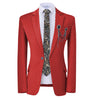 GMSUITS Men's Fashion Formal Luxury Style Burgundy Polka Dots Blazer Suit Jacket