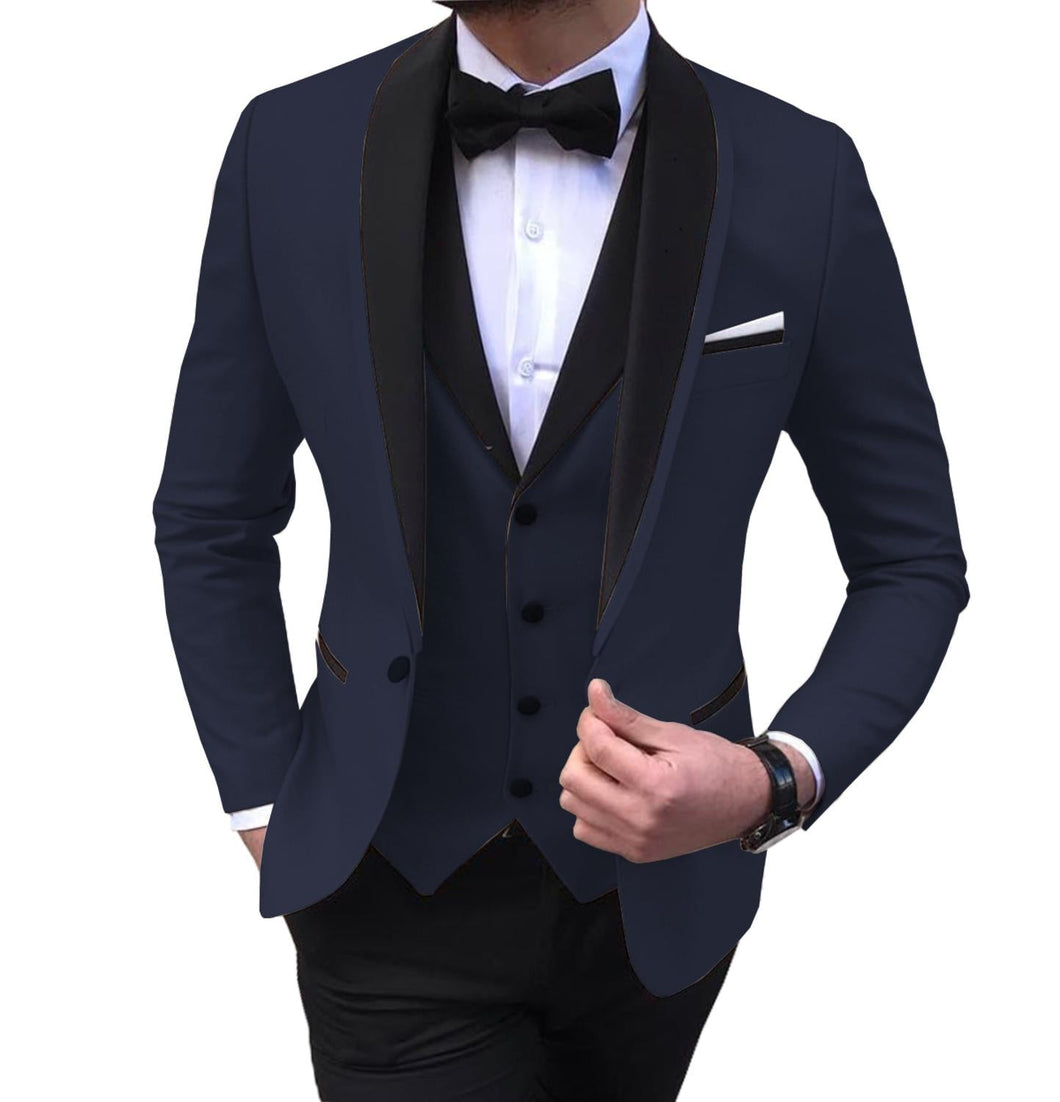 BRADLEY SUITS Men's Fashion Formal 3PCS Tuxedo (Jacket + Pants + Vest) Suit Set - Divine Inspiration Styles