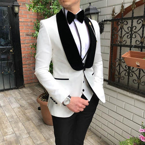 KENTON SUITS Men's Fashion Formal 3-PCS Tuxedo (Jacket + Pants + Vest) Suit Set - Divine Inspiration Styles