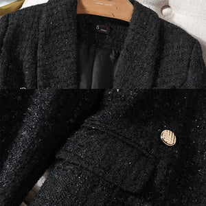 CAROLINE Design Collection Women's Elegant Stylish Fashion Office Professional Woven Plaid Blazer Jacket - Divine Inspiration Styles