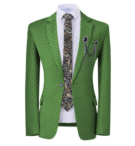 GMSUITS Men's Fashion Formal Luxury Style Champagne Polka Dots Blazer Suit Jacket