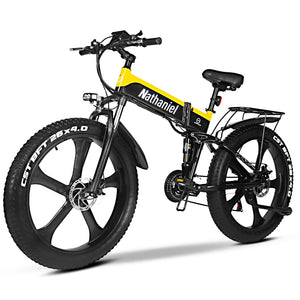 NATHANIEL Electric Bicycle 1000W 48V 26" Smart Folding Electric Mountain Bike - Divine Inspiration Styles