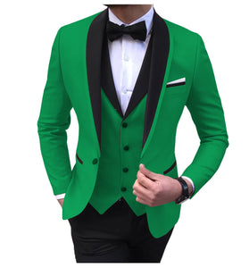 BRADLEY VIP SUITS Men's Fashion Formal 3 Piece Tuxedo (Jacket + Pants + Vest) Royal Blue Suit Set - Divine Inspiration Styles